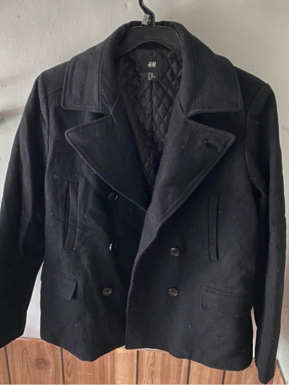 H&M Black Pea Coat size 40R